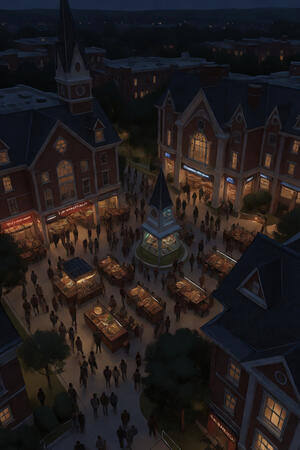 The Wormwood Commons is a small, student-run town nestled directly into the university grounds. Packed with cozy cafés, eccentric shops, secondhand bookstores, potion stalls, restaurants, pubs, and countless places to meet, it’s where students go when they